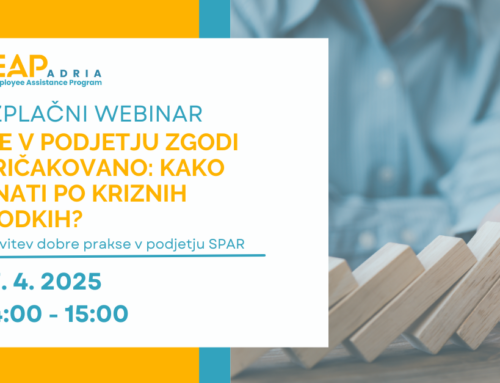Prijava na brezplačen webinar “Ko se v podjetju zgodi nepričakovano: Kako ravnati po kriznih dogodkih?”
